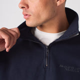 HALF ZIP SWEATSHIRT - NAVY BLUE - JMOJO - Men's Sweatshirts