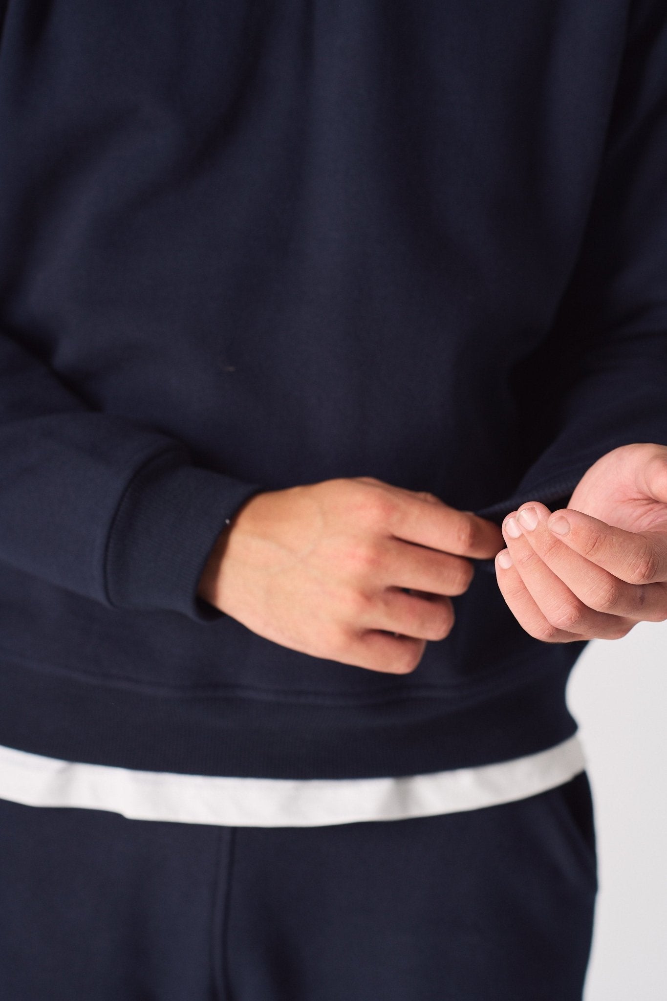 HALF ZIP SWEATSHIRT - NAVY BLUE - JMOJO - Men's Sweatshirts