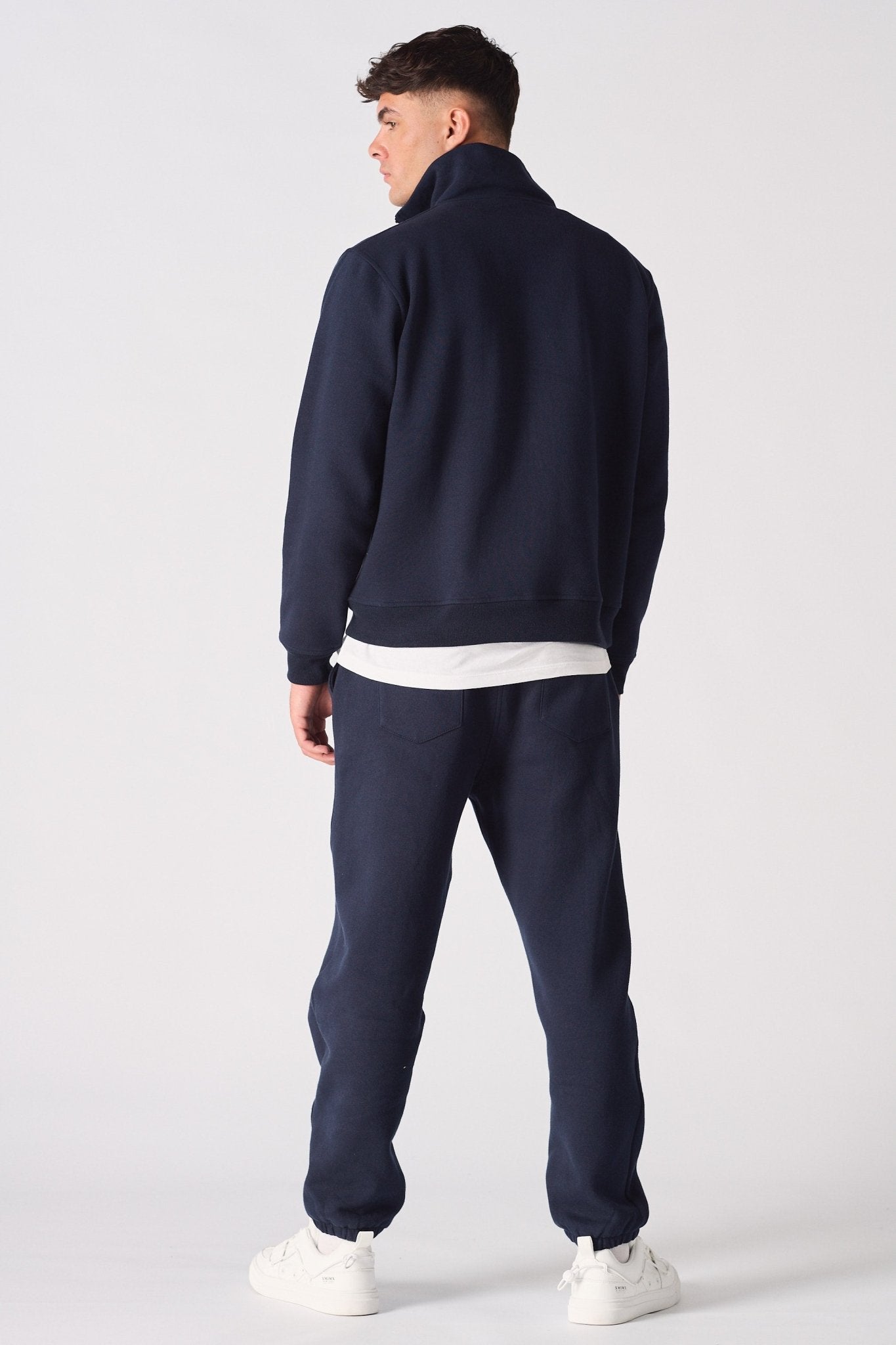 HALF ZIP SWEATSHIRT - NAVY BLUE - JMOJO - Men's Sweatshirts