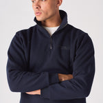 HALF ZIP SWEATSHIRT - NAVY BLUE - JMOJO - Men's Sweatshirts
