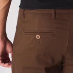 HANSON Stretch Slim Fit Chino Pants - Dark Brown - JMOJO - Men's Chino Trousers