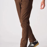 HANSON Stretch Slim Fit Chino Pants - Dark Brown - JMOJO - Men's Chino Trousers