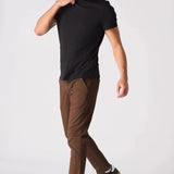 HANSON Stretch Slim Fit Chino Pants - Dark Brown - JMOJO - Men's Chino Trousers