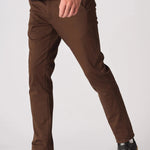 HANSON Stretch Slim Fit Chino Pants - Dark Brown - JMOJO - Men's Chino Trousers