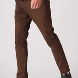 HANSON Stretch Slim Fit Chino Pants - Dark Brown - JMOJO - Men's Chino Trousers