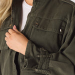 Heath Cropped Denim Jacket – Khaki - JMOJO - Women's Cropped Denim Jackets