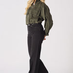 Heath Cropped Denim Jacket – Khaki - JMOJO - Women's Cropped Denim Jackets