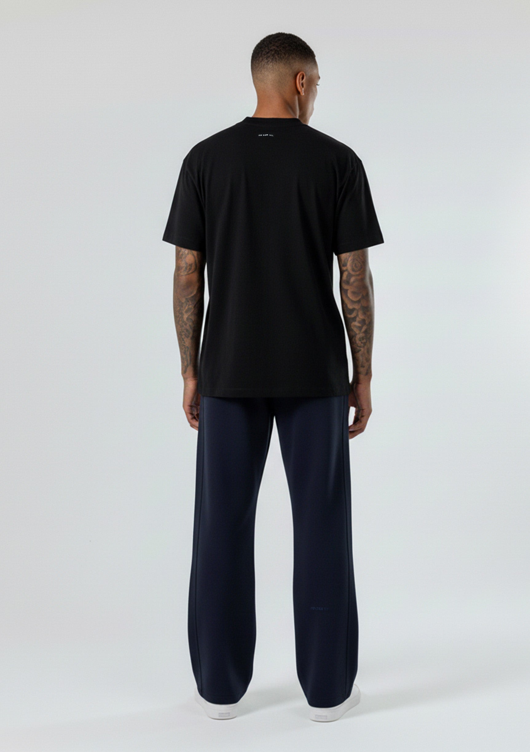 Back view of the Herman men's navy wide-leg joggers showing the relaxed silhouette.