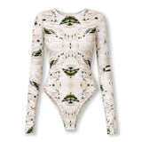 Aurelia Earth Printed Bodysuit - White