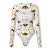 Aurelia Earth Printed Bodysuit - White