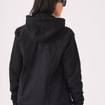 HOODED DENIM JACKET - BLACK WASH - JMOJO - Women's Fleece Hooded Denim Jackets