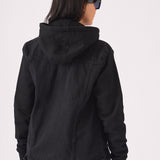 HOODED DENIM JACKET - BLACK WASH - JMOJO - Women's Fleece Hooded Denim Jackets