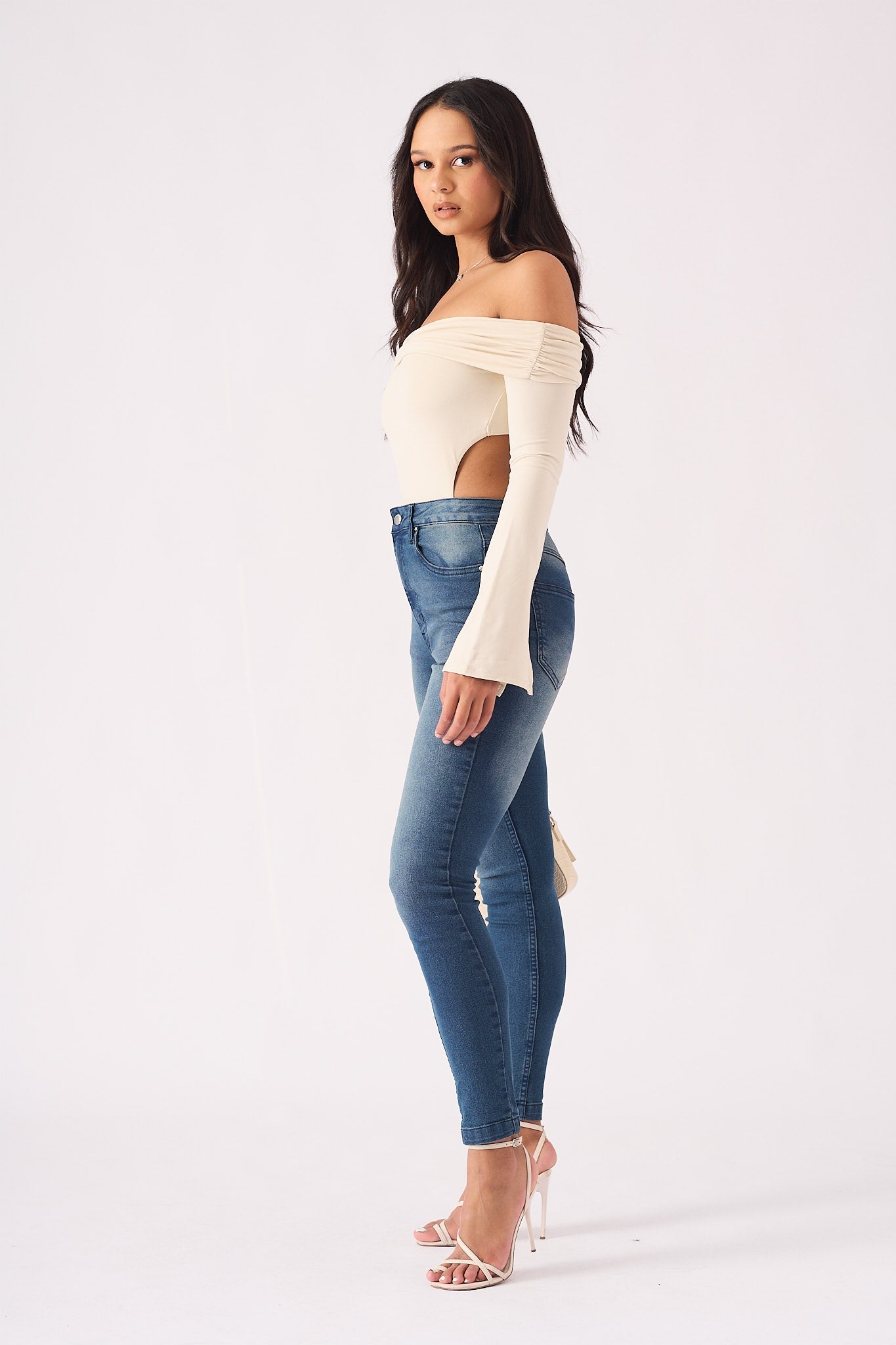 Hunni High Rise Stretch Skinny Jeans - Mid Blue - JMOJO - Women's Skinny Jeans