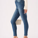 Hunni High Rise Stretch Skinny Jeans - Mid Blue - JMOJO - Women's Skinny Jeans