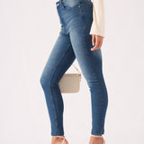 Hunni High Rise Stretch Skinny Jeans - Mid Blue - JMOJO - Women's Skinny Jeans