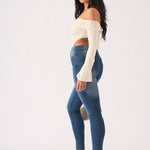 Hunni High Rise Stretch Skinny Jeans - Mid Blue - JMOJO - Women's Skinny Jeans