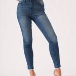 Hunni High Rise Stretch Skinny Jeans - Mid Blue - JMOJO - Women's Skinny Jeans
