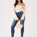 Hunni High Rise Stretch Skinny Jeans - Mid Blue - JMOJO - Women's Skinny Jeans