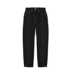 Jmojo black contrast stitch jeans flatlay front view