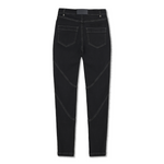 Jmojo black contrast stitch skinny jeans flat back view