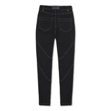 Jmojo black contrast stitch skinny jeans flat back view