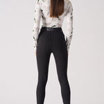Jmojo black ripped skinny jeans back full length view