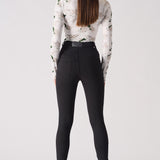 Jmojo black ripped skinny jeans back full length view
