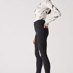 Jmojo black high waisted ripped skinny jeans full side profile view