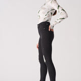 Jmojo black high waisted ripped skinny jeans full side profile view