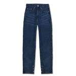 Jmojo dark wash straight leg whisker effect jeans flatlay front view