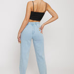 Jmojo distressed straight leg jeans light wash back view