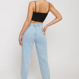 Jmojo distressed straight leg jeans light wash back view