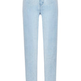 Jmojo distressed straight leg jeans light wash flat lay back view
