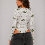 Jmojo earth printed bodysuit back profile