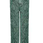 Jmojo green acid wash straight jeans flat lay front view