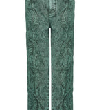 Jmojo green acid wash straight jeans flat lay front view