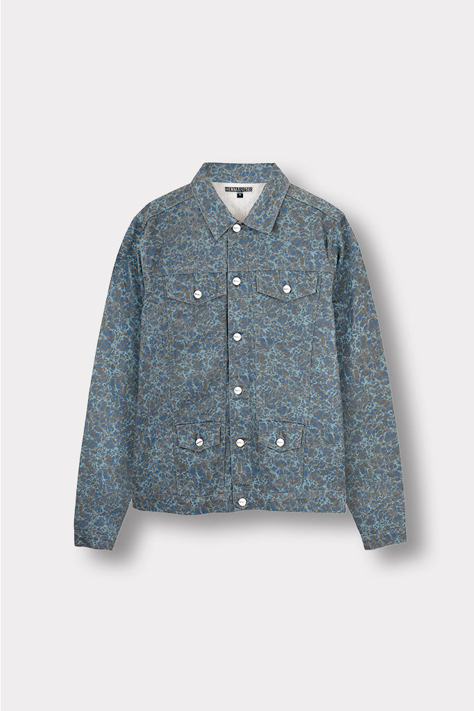 Jmojo grey speckled denim jacket flat lay