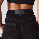 Jmojo heart stitch straight leg jeans back closeup look