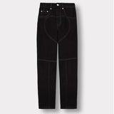 Jmojo heart stitch straight leg jeans front flat lay