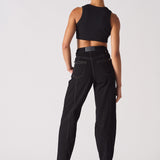Jmojo heart stitch straight leg jeans model back view