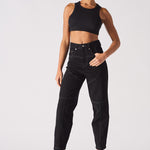 Jmojo heart stitch straight leg jeans model front view