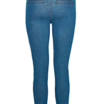 Jmojo high waisted biker skinny jeans dark blue back view flat lay