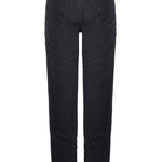 Jmojo high waisted black straight leg jeans flat lay back view