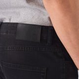 JMOJO men's straight leg black jeans styled with grey t-shirt and white trainers