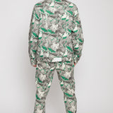 Jmojo printed denim jacket men green back view