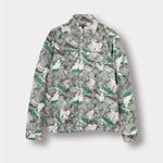 Jmojo printed denim jacket men green flatlay front view