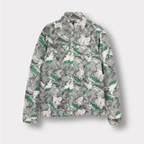 Jmojo printed denim jacket men green flatlay front view