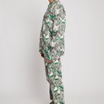 Jmojo printed denim jacket men green side profile view