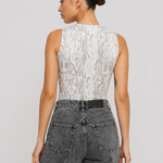 Jmojo printed racer neck bodysuit back view