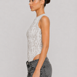 Jmojo printed racer neck bodysuit side profile